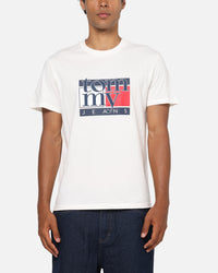 Tommy Jeans Slim RWB Flag T-Shirt Ancient White