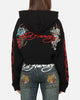 Ed Hardy Women's Afterburn Cropped Hoodie Black/Red