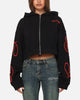 Ed Hardy Women's Afterburn Cropped Hoodie Black/Red