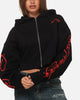 Ed Hardy Women's Afterburn Cropped Hoodie Black/Red