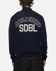 S Double Team Knit Quarter Zip Crewneck Navy