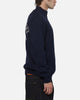 S Double Team Knit Quarter Zip Crewneck Navy
