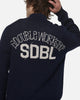 S Double Team Knit Quarter Zip Crewneck Navy