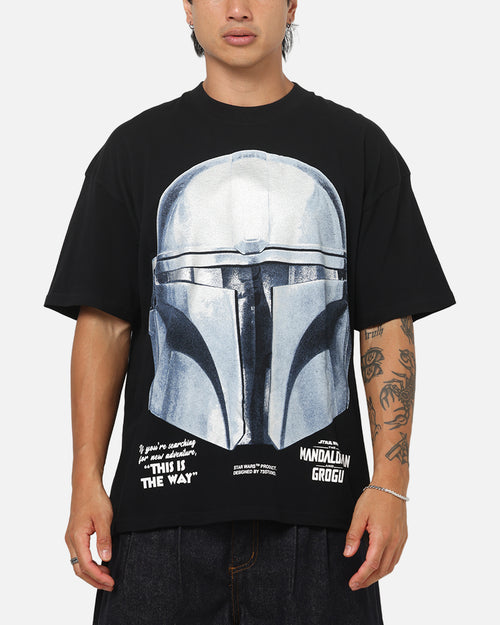 73Studio Star Wars Stand Off Glitter T-Shirt Black Acidwash