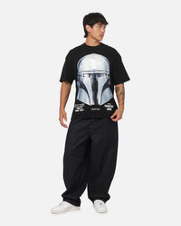73Studio Star Wars Stand Off Glitter T-Shirt Black Acidwash