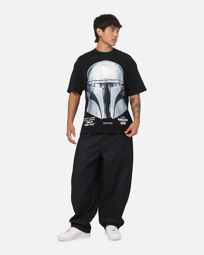 73Studio Star Wars Stand Off Glitter T-Shirt Black Acidwash