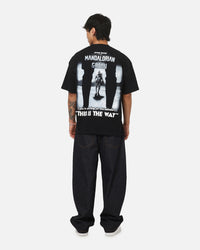 73Studio Star Wars Stand Off Glitter T-Shirt Black Acidwash