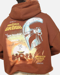 73Studio Star Wars Mandolorian Poster Hoodie Washed Brown