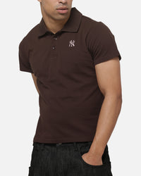 Majestic Athletic New York Yankees Baby Fit Polo T-Shirt Seal Brown
