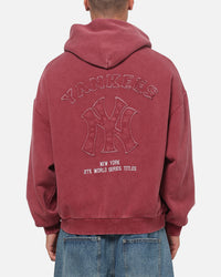Majestic Athletic New York Yankees MLB Ghost Fade Box Hoodie Sour Cherry