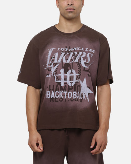 Mitchell & Ness Los Angeles Lakers Overprint T-Shirt Dark Oak