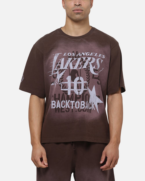 Mitchell & Ness Los Angeles Lakers Overprint T-Shirt Dark Oak
