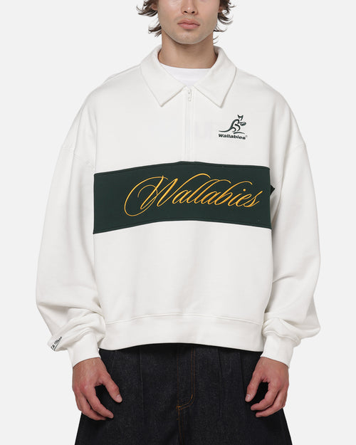 Mitchell & Ness Wallabies Heritage Quarter Zip Crewneck Vintage White