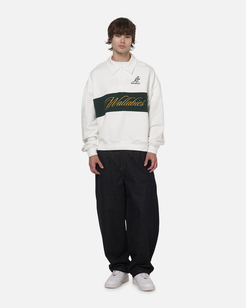 Mitchell & Ness Wallabies Heritage Quarter Zip Crewneck Vintage White