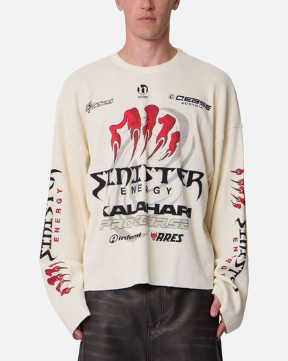 MNML Sinister Long Sleeve Thermal T-Shirt Off White