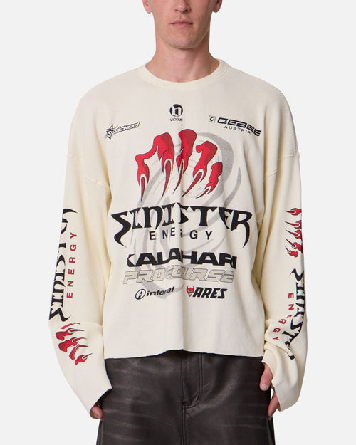 MNML Sinister Long Sleeve Thermal T-Shirt Off White