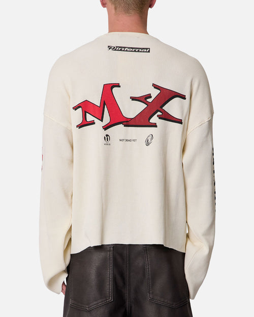 MNML Sinister Long Sleeve Thermal T-Shirt Off White