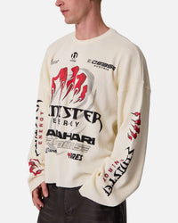 MNML Sinister Long Sleeve Thermal T-Shirt Off White