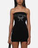 Ed Hardy Women's Butterfly Strapless Dress Black