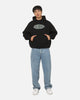 Carre Plaid Oval Hoodie Solid Black