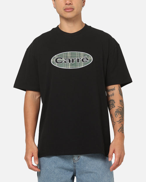 Carre Plaid Oval T-Shirt Solid Black