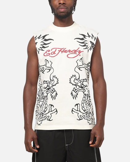 Ed Hardy Dragon Muscle T-Shirt Off White