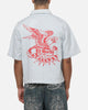 Ed Hardy Eagle Button Up Shirt Blue Pinstripe