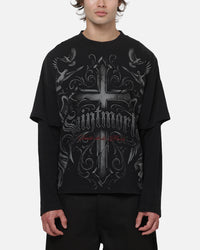 Saint Morta Renaissance Layered Long Sleeve T-Shirt Washed Black