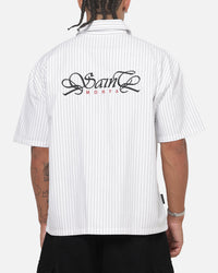 Saint Morta Sovereign Pinstripe Short Sleeve Shirt White/Black
