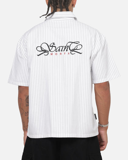 Saint Morta Sovereign Pinstripe Short Sleeve Shirt White/Black