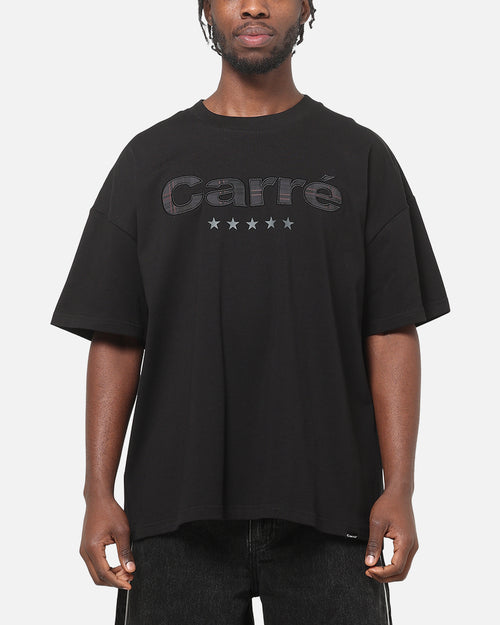 Carre Applique T-Shirt Solid Black
