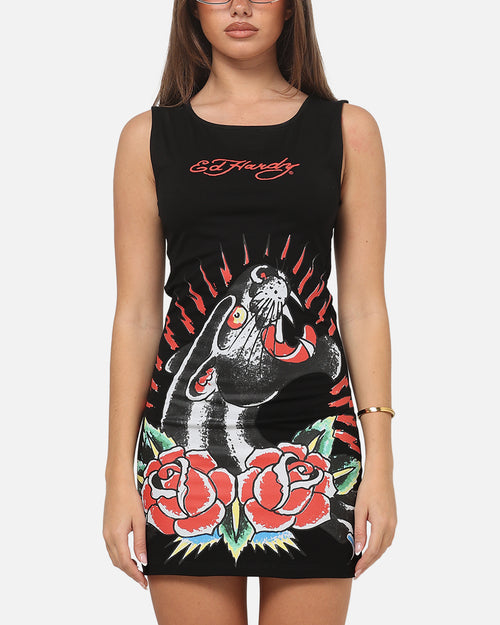 Ed Hardy Women's Panther Mini Dress Black
