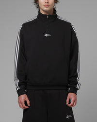 Loiter Hybrid Track Quarter Zip Black