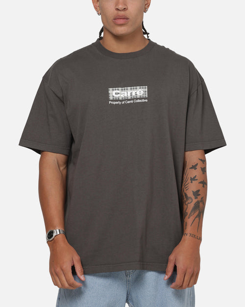 Carre Box Check T-Shirt Charcoal
