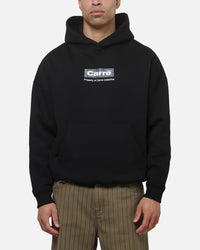 Carre Box Check Hoodie Solid Black
