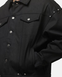 Saint Morta Crucible Trucker Denim Jacket Black Wax Indigo