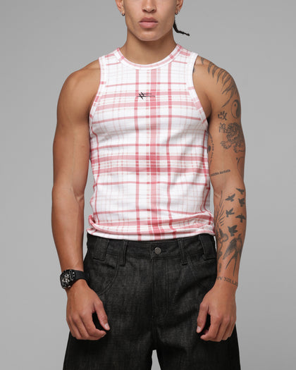 Loiter Hybrid Tank Pink Plaid