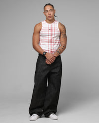 Loiter Hybrid Tank Pink Plaid