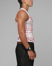 Loiter Hybrid Tank Pink Plaid