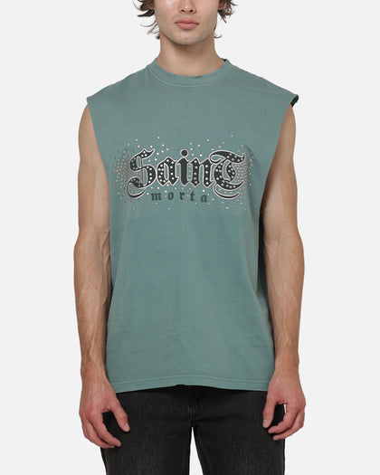 Saint Morta Medievil Oversized Muscle T-Shirt Washed Green