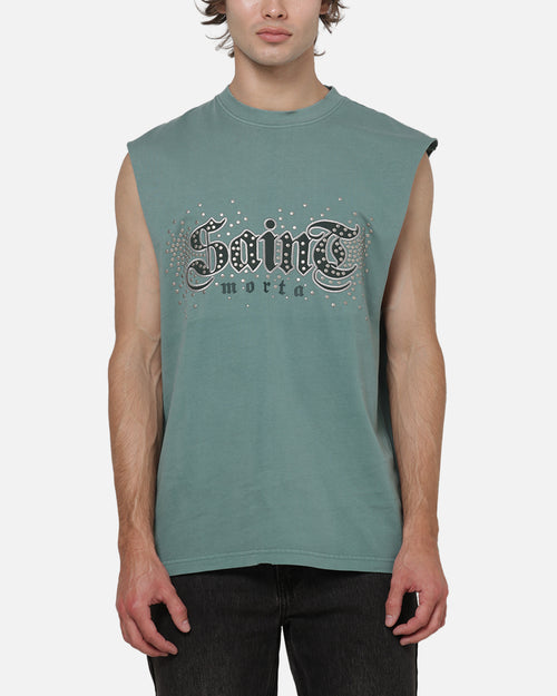 Saint Morta Medievil Oversized Muscle T-Shirt Washed Green