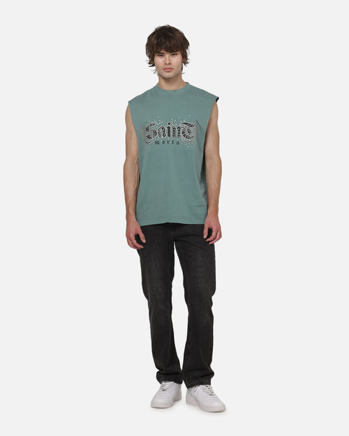 Saint Morta Medievil Oversized Muscle T-Shirt Washed Green