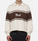 Carre Varsity Long Sleeve Polo Shirt Off White/Brown