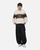 Carre Varsity Long Sleeve Polo Shirt Off White/Brown