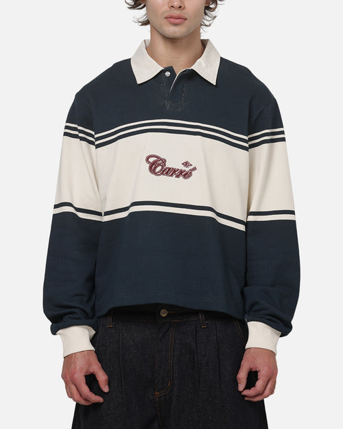 Carre Varsity Long Sleeve Polo Shirt Vintage Navy