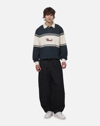 Carre Varsity Long Sleeve Polo Shirt Vintage Navy
