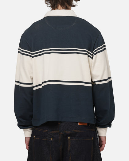 Carre Varsity Long Sleeve Polo Shirt Vintage Navy