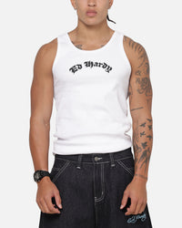 Ed Hardy Ribbed Tank White