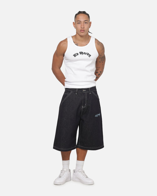 Ed Hardy Ribbed Tank White