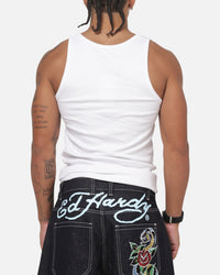Ed Hardy Ribbed Tank White